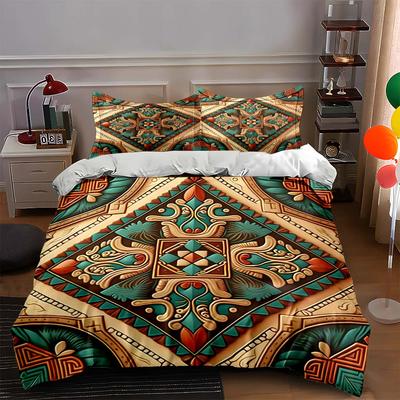 Intricate Geometric Floral Bedding Duvet Cover Sets Duvet Covers Pillowcases Gifts (1 * Duvet Cover 2 * Pillowcases, Without Duvet Insert)