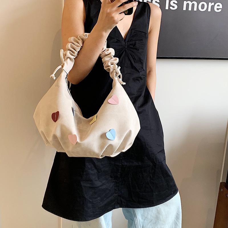 Leisure commuting large-capacity pu bag 2025 new versatile women's double shoulder back bag single shoulder tote bag
