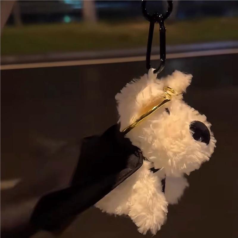 Wukong Westie Puppy Pendant Backpack Charm & Keyring Plush Doll