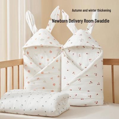 350g Thickened Baby Swaddle Blanket - Autumn/Winter Newborn Warmth for Delivery Room, Full Moon Outing, 100-Day Hug