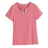 Women's V-Neck Loose Fit Summer T-Shirt - Korean Style Plus Size Solid Color Top