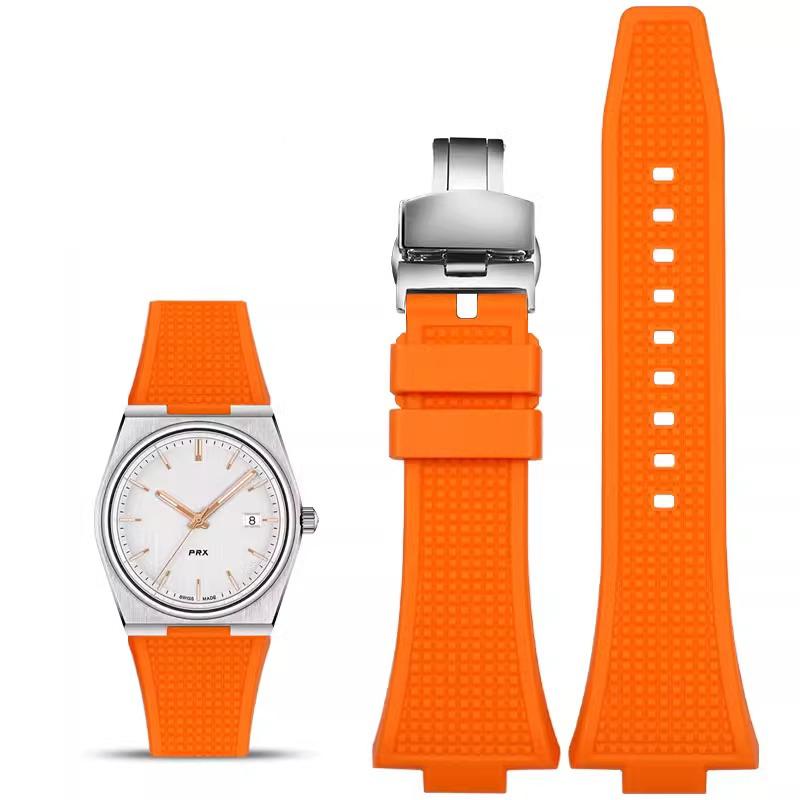 Watchband For Tissot PRX Series Super Player T137.407/T137.410 wristband Butterfly Buckle Men's High quality Watch Strap 26*12mm