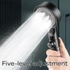 5 Modes High Pressure Shower Head Turbo Shower Handheld Adjustable Water Save Hangable Spray Easy Clean Durable Bathroom