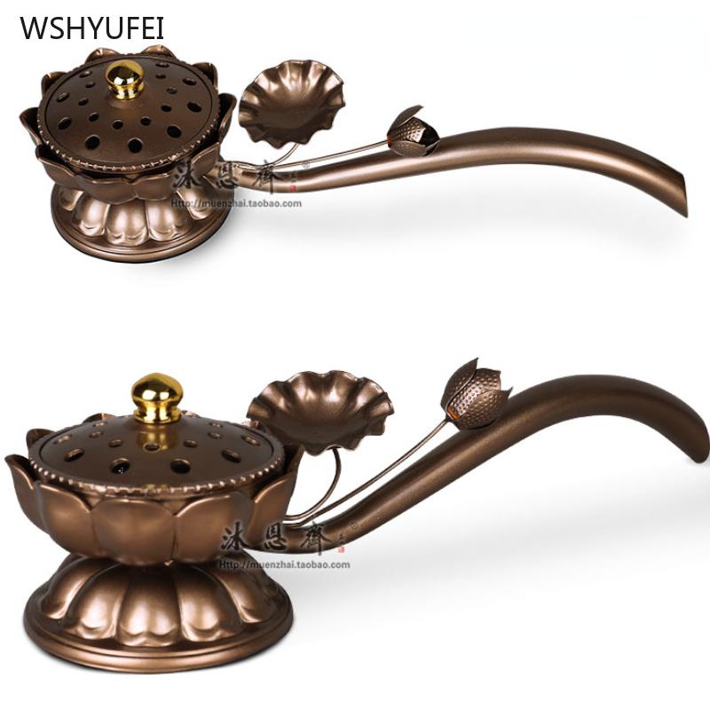 Copper Alloy Lotus Hand Stove Home Decoration Buddhist Hall Temple Study Supplies Sacrifice Feng Shui  Pray for Auspiciousness