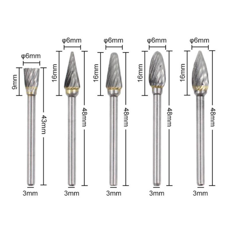 Universal 6/10pcs High Speed Wood Working Drill Bits Rotary Files Mini Round HSS Burr Set Wood Carving Rasp For Shank Burs Tools