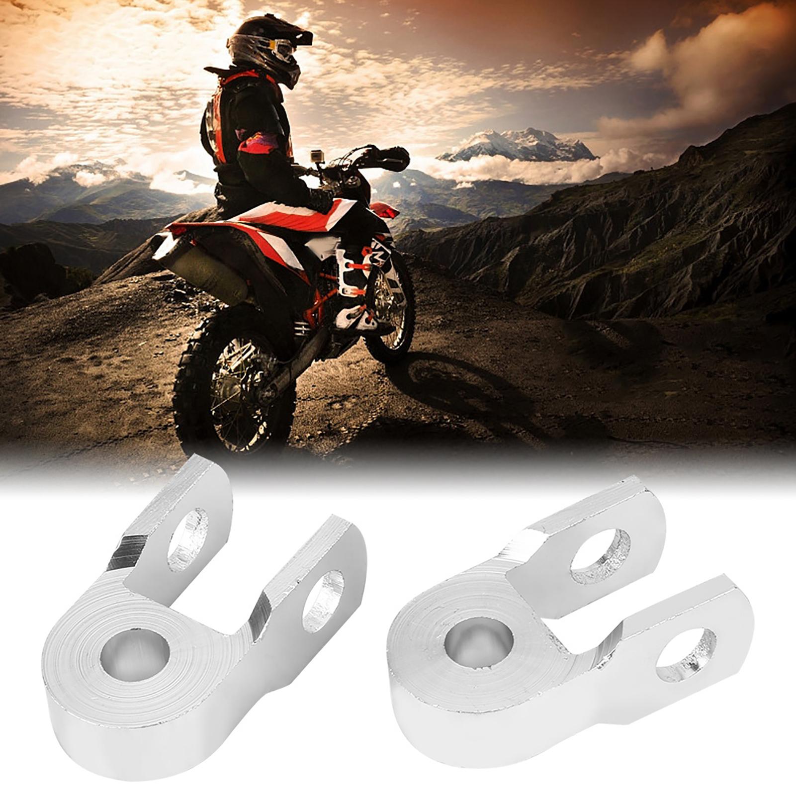 

2pcs Universal Motorcycle Rear Shock Absorber Riser Height Extension Silver Screwless