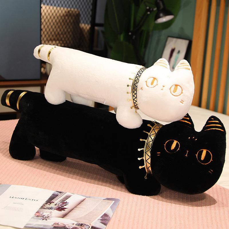 Cartoon Egyptian Cat Throw Pillow Plush Toy Doll Black Cat Doll Girl Sleeping Leg Long Throw Pillow