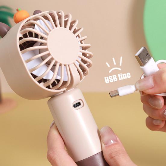 Handheld Fan Multi-Speed Adjustable Capybara Design Quiet Operation USB Rechargeable Portable Cooling Fan