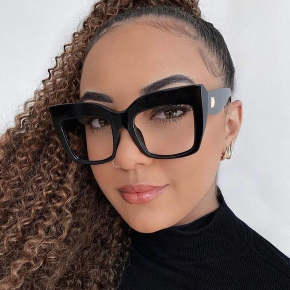 Fashion Oversized Cat Eye Optical Lenses Women Glasses Frames Blue Anti Blue Light Eyeglasses Luxury Brand Eyewear