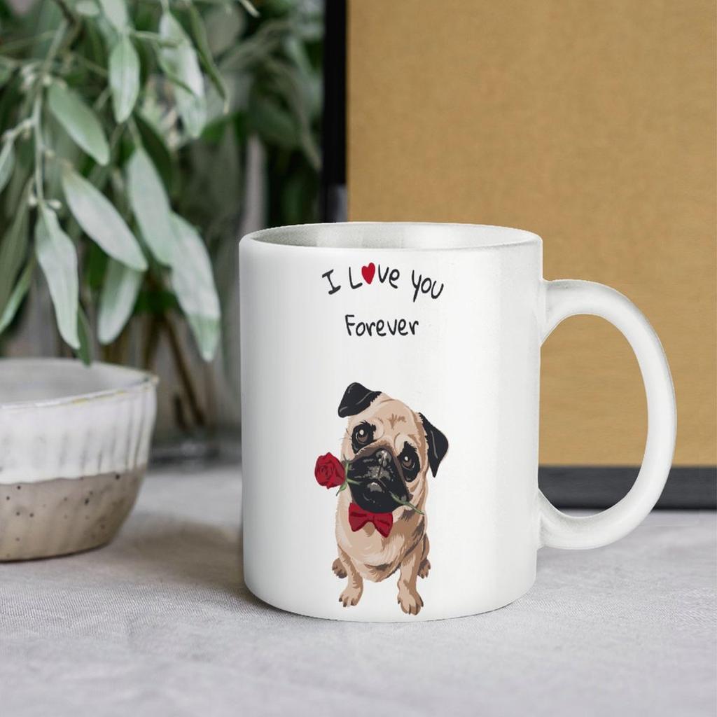 1 Packung 11oz Weiße Keramiktasse beidseitig bedruckt Kunstwerk-Anzeige Zuverlässige Kaffeetasse Perfekt für den Heim- und Bürogebrauch