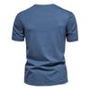 Men's Casual Short-Sleeve Henley T-Shirt: Solid Color, Loose Fit, Three-Button Collar