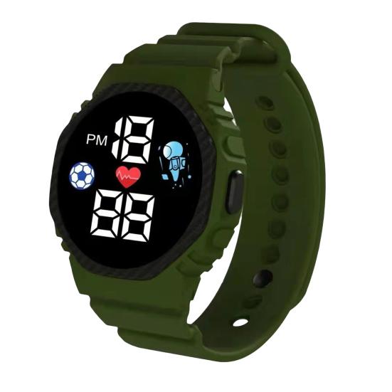 Świecący elektroniczny zegarek na rękę Exquisite Square High Accuracy LED Kids Football Digital