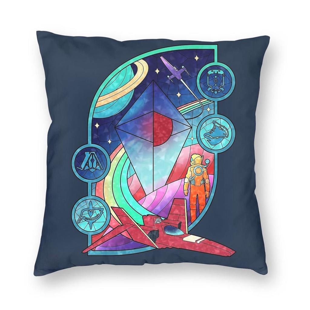 No Mans Sky Glass New Worlds Square Pillowcase Polyester Linen Velvet Printed Zip Decorative Car Cushion Cover