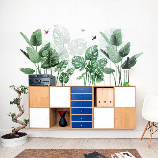 Autocolant detașabil cu frunze de banană în formă de cactus Decal mural Mural Decor camera de zi