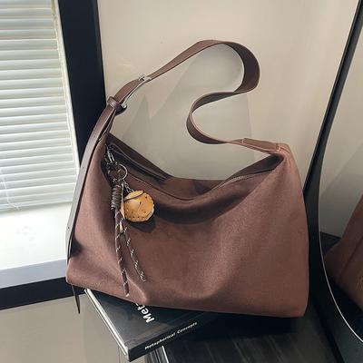 Suede American Retro Casual Underarm Bag for Women In Autumn and Winter New Fashion Matte Large Capacity Tote Bag Shoulder Bag