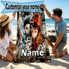 Custom Name Personalized Demon Slayer Print Beach Towel, for Trip Camping Beach Party Home Decor, Birthday Gift for Family & Friends