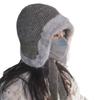 Korean Rabbit Fur Autumn and Winter Hats Women's Winter Knitted Ear Protecting Hats  Cycling Hats with Fleece  Windproof and Warm