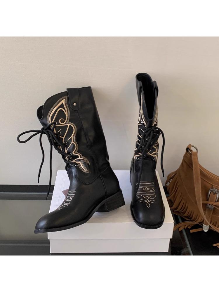 

Модные Новые стильные и универсальные ботинки на шнуровке с круглым носком и толстым каблуком, удобные ботинки высотой в один фут для осени и зимы 2025 40 чёрный