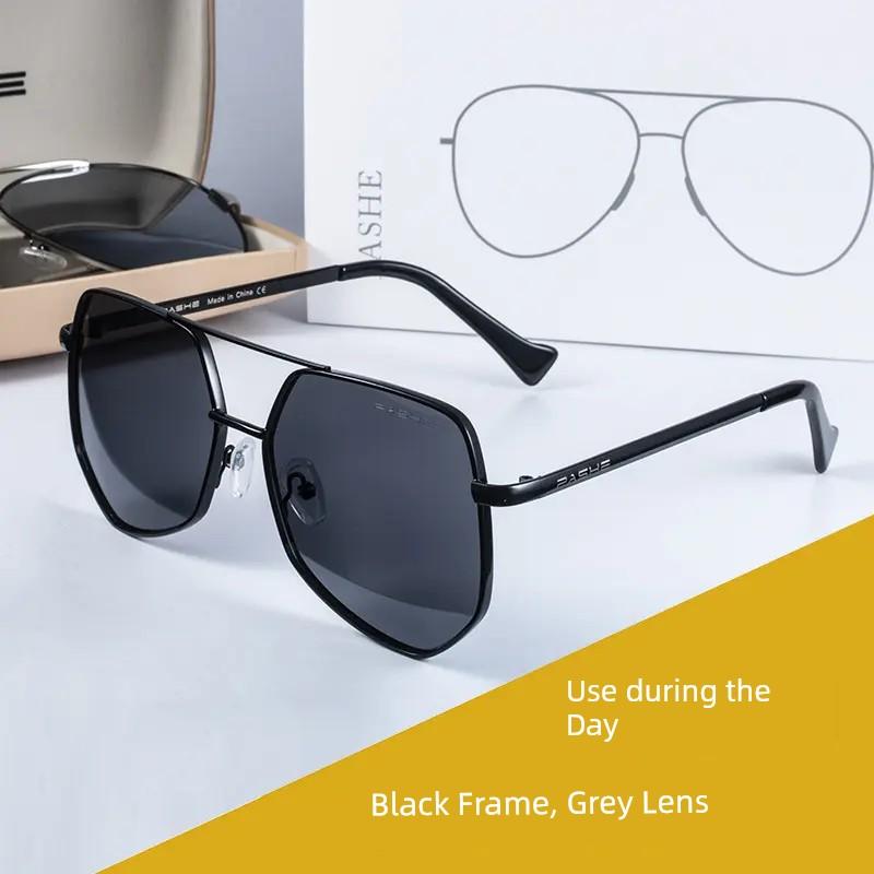Polarized Sunglasses for Men, Oversized Frame, Stylish Driver's Sunglasses, Aviator Goggles, Large Face Glasses for Women, Trendy