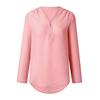 Summer and Autumn Shirt V-neck Zipper Large Size Women's Long Sleeve Can Roll Sleeve Short Sleeve Loose Shirt