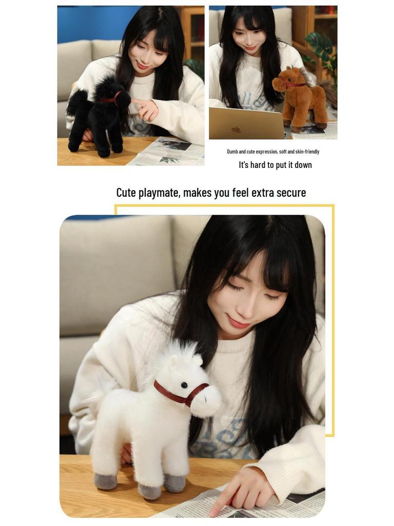 Cute Little Horse Plush Toy Pendant - Children's Zoo Animal Mascot Doll