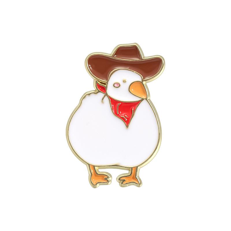 

Creative Duck White Animal Brooch Pin Stylish Metal Badge Charming Accessory For Seasons All QHXZ1729