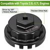 Spurtar Oil Filter Wrench For Toyota Cap Style Oil Filter Removal Tool 64Mm For Lexus, Camry, 4 Runner, RAV4, Tundra, Tacoma, Highlander, Sienna,