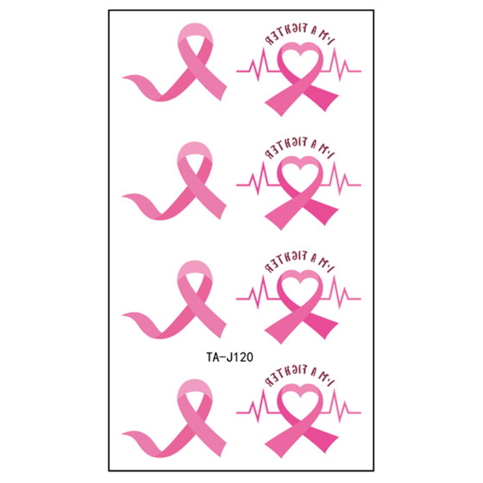 

10Sheet Pink Ribbon Sticker Temporary Tattooed Face Stickers Breast Cancers Awareness Stickers Charity Activities Supply 20