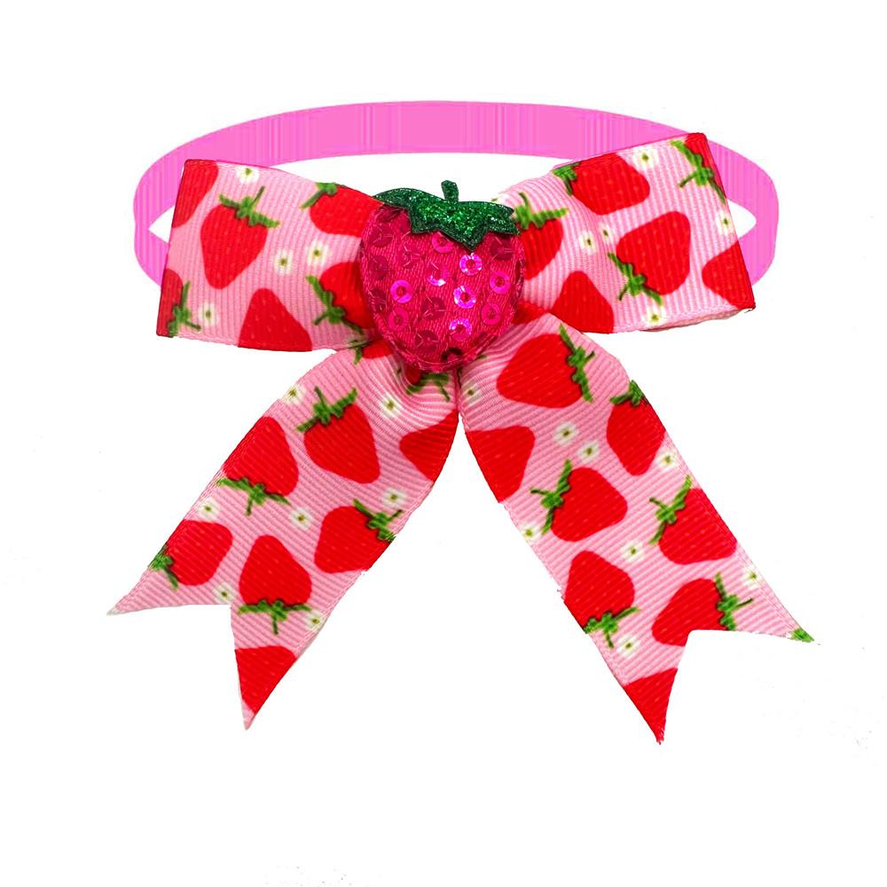 50/100pcs Dog Bow Tie Fruit Strawberry Pattern Pet Supplies Small Dog Bowtie Pet Dog Cat Bowties Small Dog Grooming Accessories