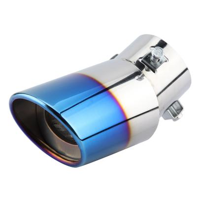 Chromblau Edelstahl Universelles Auto Gebogenes Auspuffrohr Endschalldämpfer Spitze Endrohr