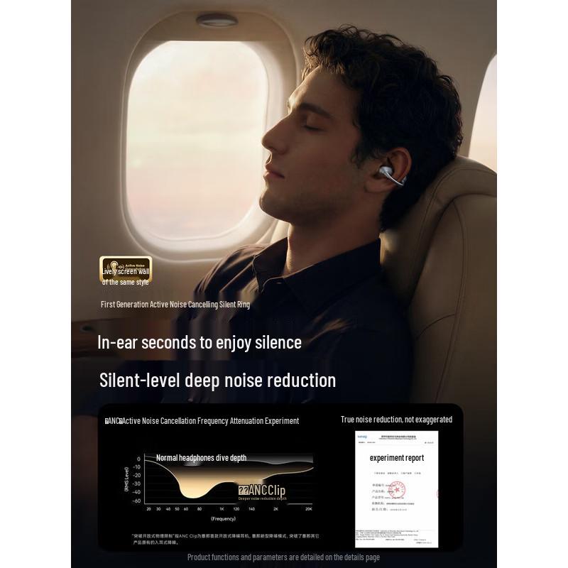 SANAG ANC Clip Ear-Clip Active Noise Cancelling Wireless Sports Earbuds