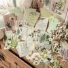100pcs/lot Memo Pads Material Paper Daily Dried Flower Post Office Junk Journal Scrapbooking Cards Retro Background Decoration