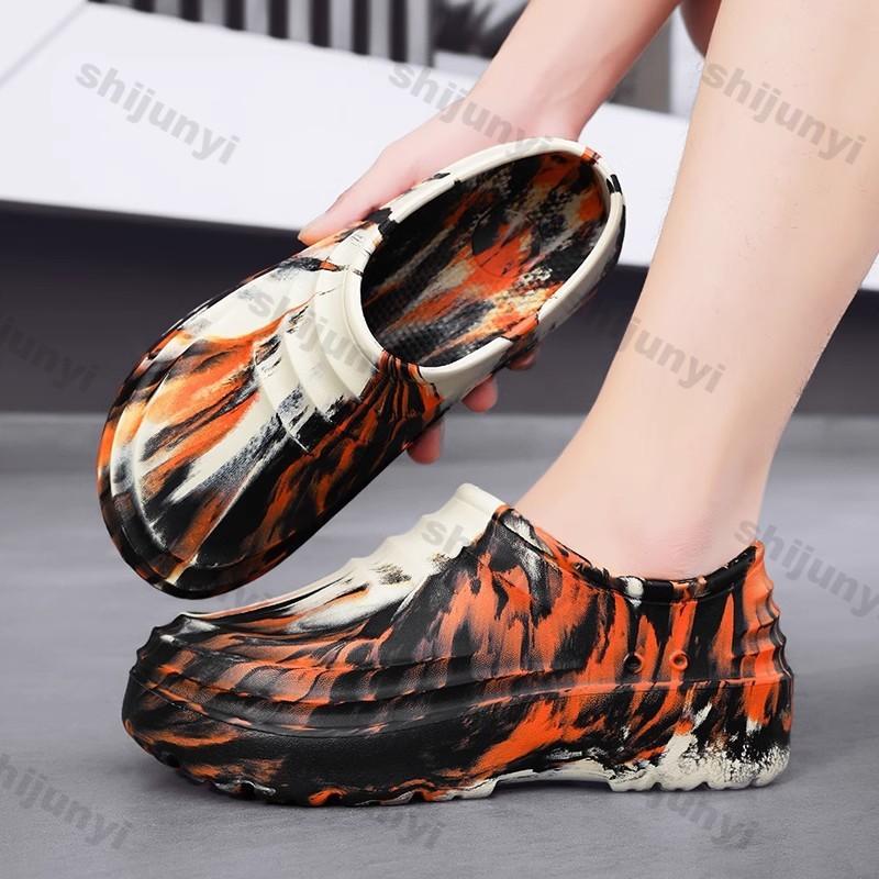 Fashion Men's Platform Sandals 2025 Summer New Fashion Slip on Sports Casual Shoes Outdoor Lightweight Comfortable Breathable Slippers