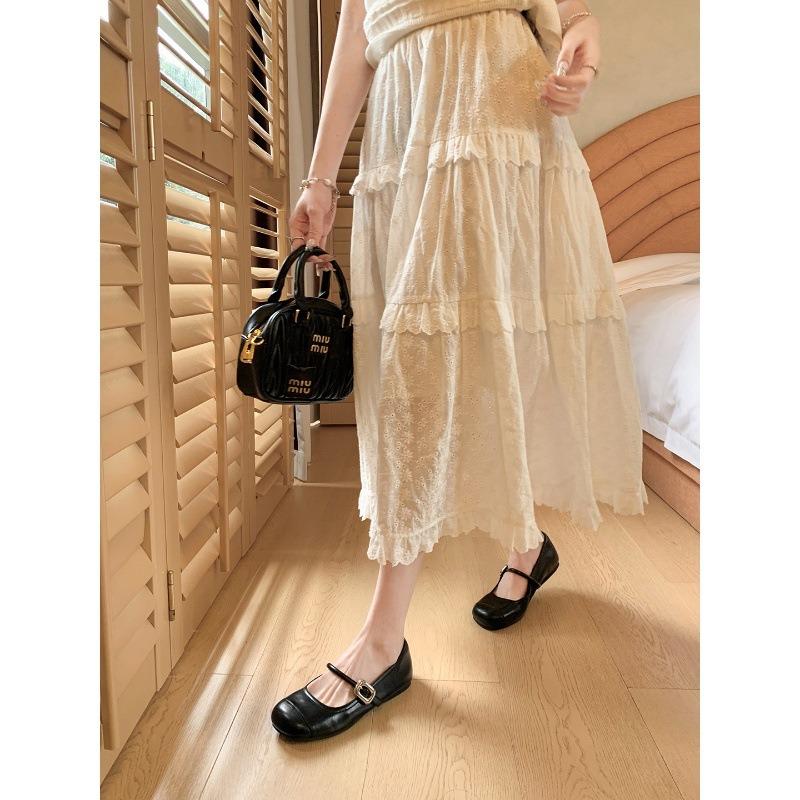 Sheepskin Version~ Inner Height Increase Mary Jane Shoes Women's Buckle Flat Ballet Shoes Women's Single Shoes