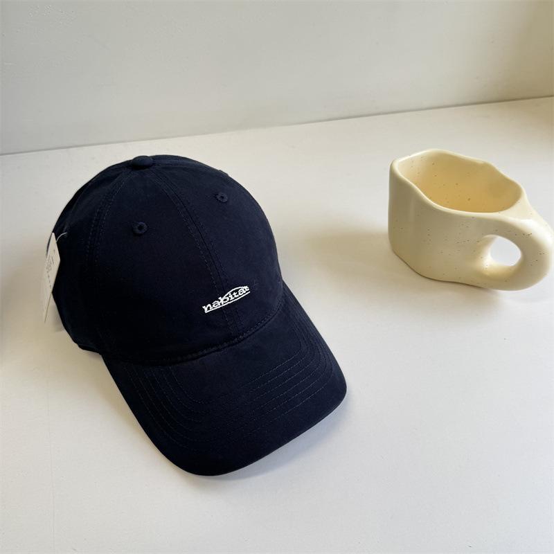 ins soft top simple embroidery baseball cap women spring and summer out of the street wide brim show face small cap couple shade