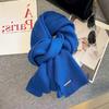 Autumn and winter new trend solid color versatile scarf knitted wool Korean fashion warm versatile solid color knitted model