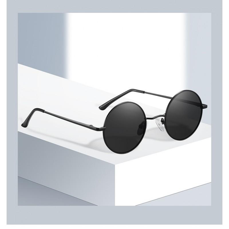 Vintage Round Frame Polarized Sunglasses Men Women UV400 Metal Full Rim Sun Glasses Driving Outdoor Sports Fashion