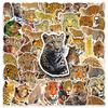 Leopard Graffiti Stickers Pack: 50 Cartoon Fierce Animal Decals for Water Bottles, Phone Cases, Suitcases