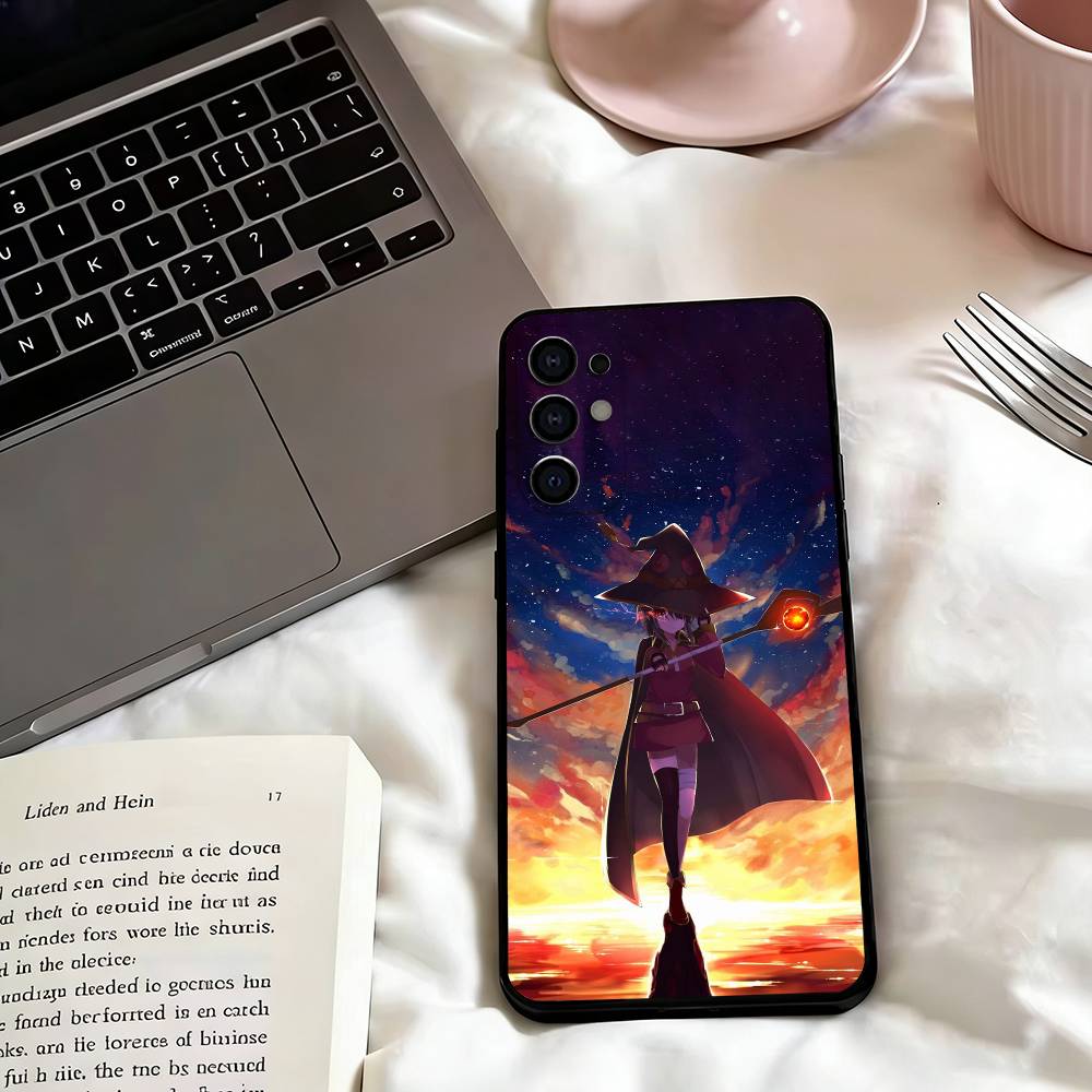 Megumin-n Anime KonoSubaS-S Phone Case Black Silicone Soft For Samsung S25,S24,S21,S22,S23,S30,Ultra,S20,Plus,Fe,Lite