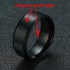 Vnox Personalisierter Ring aus Edelstahl mit abgeschrägter Kante und gebürstetem Mittelring für Männer und Frauen, schwarzer Ehering, individueller Ring mit Namen, Buchstaben und Datum