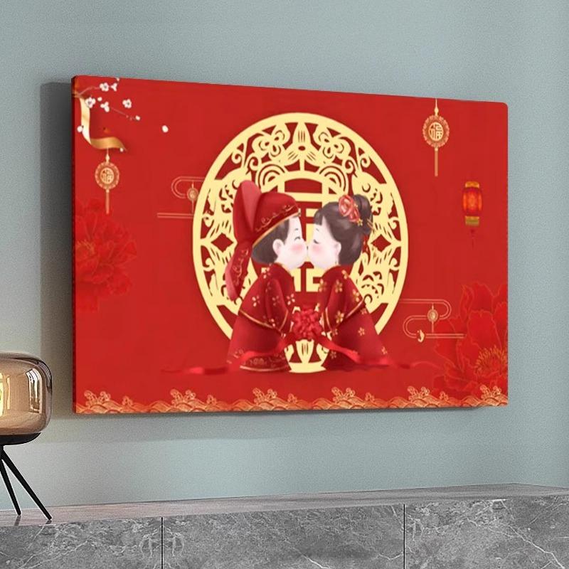 TV Hood Dust-proof Cover Towel 42 Inchs 55 Inch 50 Inchs 65 Inch Household Hanging LCD TV Cover Universal Cover