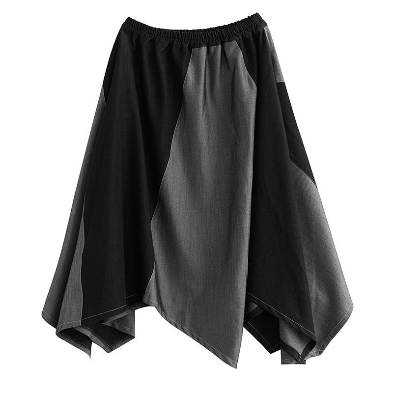 Plus Size Denim Patchwork High Waist Vintage Casual Spring Autumn Loose Long for Woman Skirts Womens Skirt