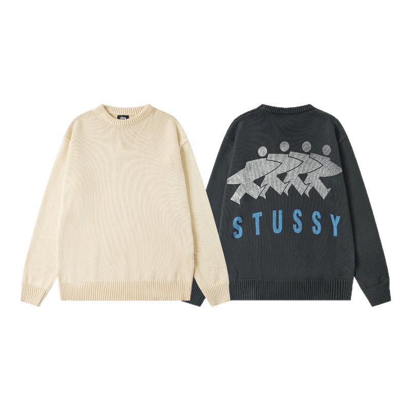 Sweter z dzianiny retro premium Unisex Oversize z okrągłym dekoltem Mieszanka wełny Pulower Codzienny