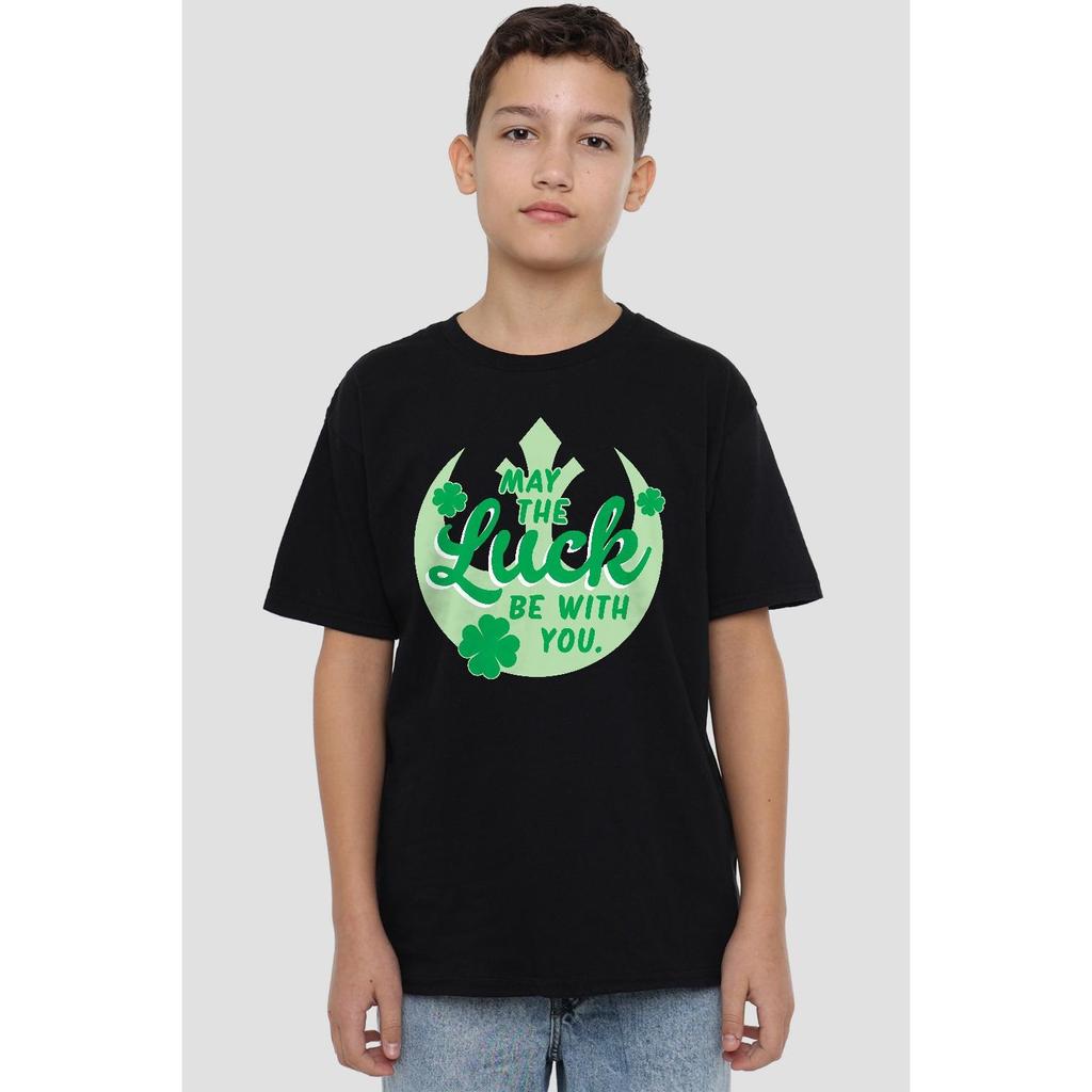 STAR WARS Childrens/Kids Luck Rebel Sign St Patricks Day T-Shirt