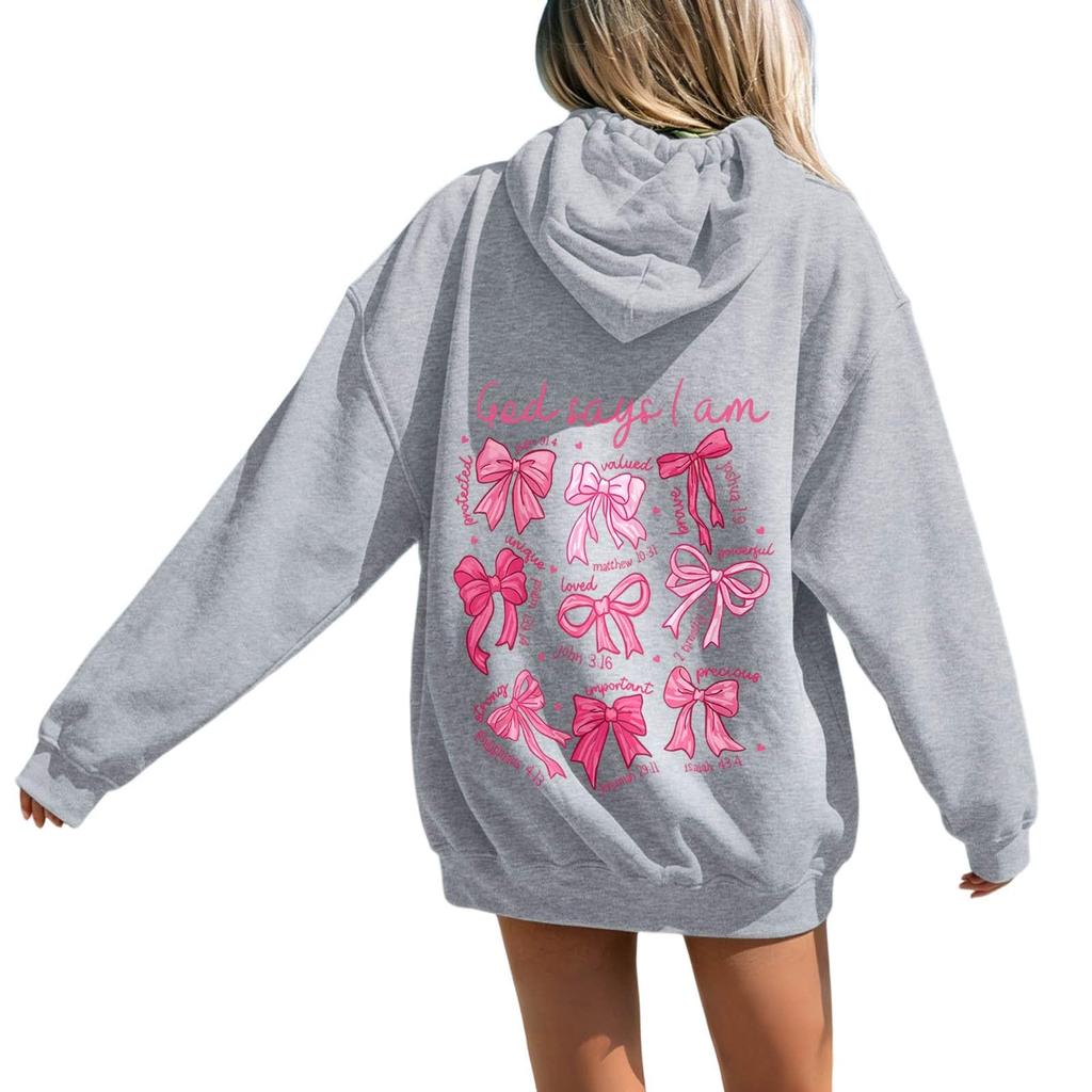 Women's Long Sleeve Letter Print Hoodie Sweatshirt Casual Pullover