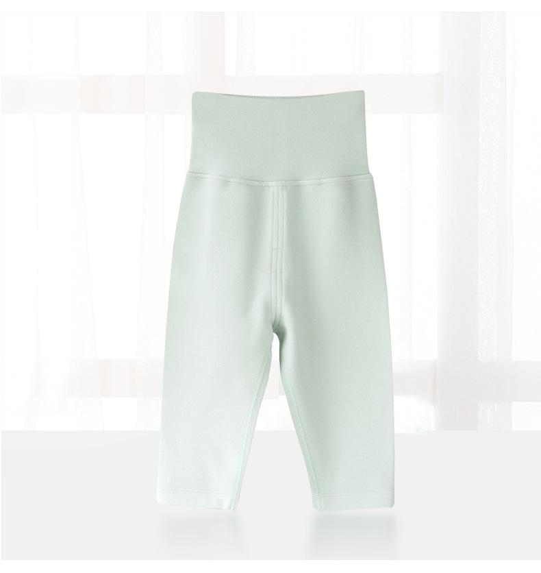 Infant Girls' High-Waisted Thermal Pants - Belly Protection for Autumn & Winter