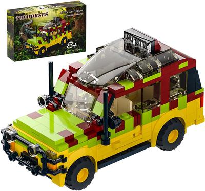 Jurassic Tour Fahrzeug Bauspielzeug Set, Dinosaurierwelt Geländewagen Jurassic Film Bausteine, Kreatives Geschenk (309 Stk.)