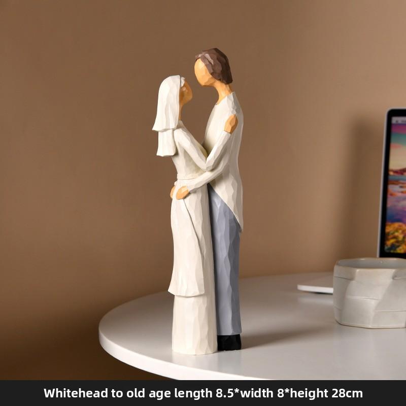 Couple Minimalist Luxury Decorative Figures for Home Living Room Decoration, Wine Cabinet Resin Figurines, Statues, Handicrafts
