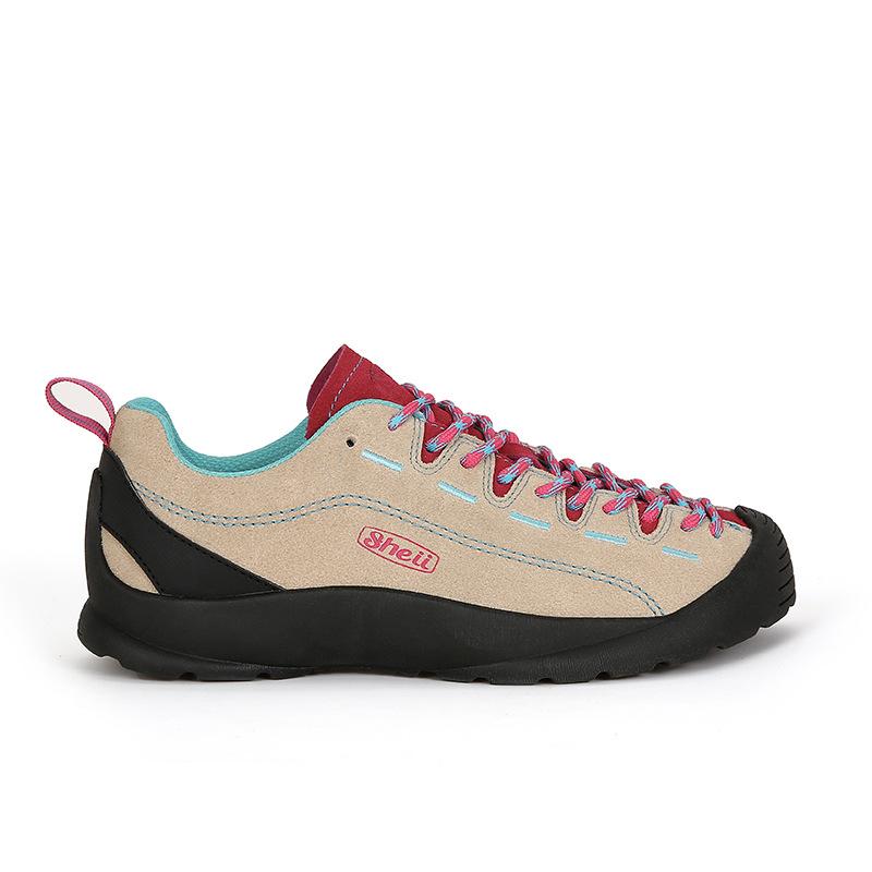 

Cowhide version Su Yinyin same outdoor hiking platform casual sports shoes leather color matching running shoes women s mountaineering shoes 35