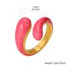 Onregelmatige Geometrische Kleurrijke Emaille Ring voor Vrouwen Gepersonaliseerde Roestvrijstalen Ring Hoge Kwaliteit Creatieve Vinger Sieraden